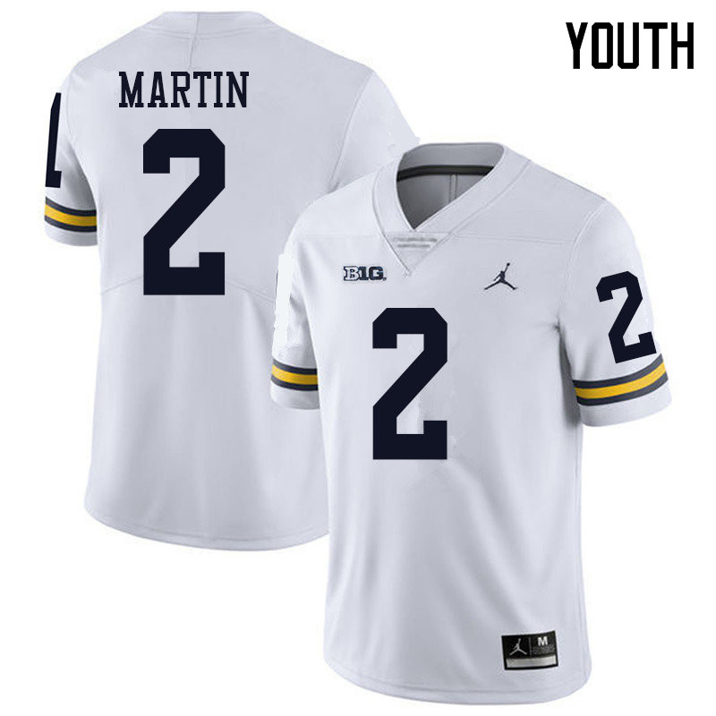 Jordan Brand Youth #2 Oliver Martin Michigan Wolverines College Football Jerseys Sale-White
